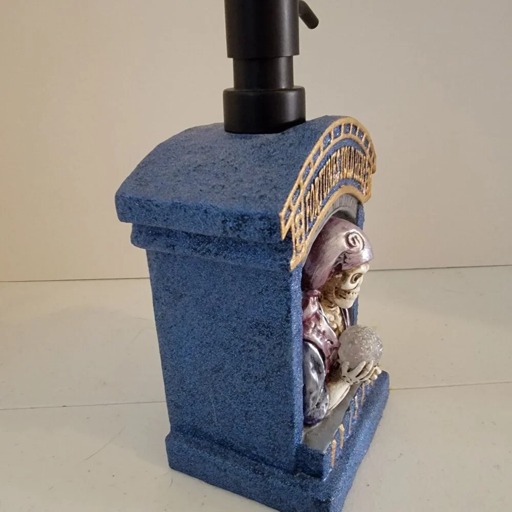 Animated Skeleton Fortune Teller Soap Dispenser Halloween Gothic Decor